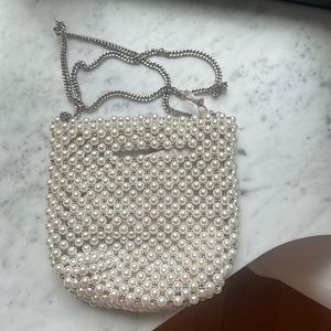 Pearl Silver Clutch bag